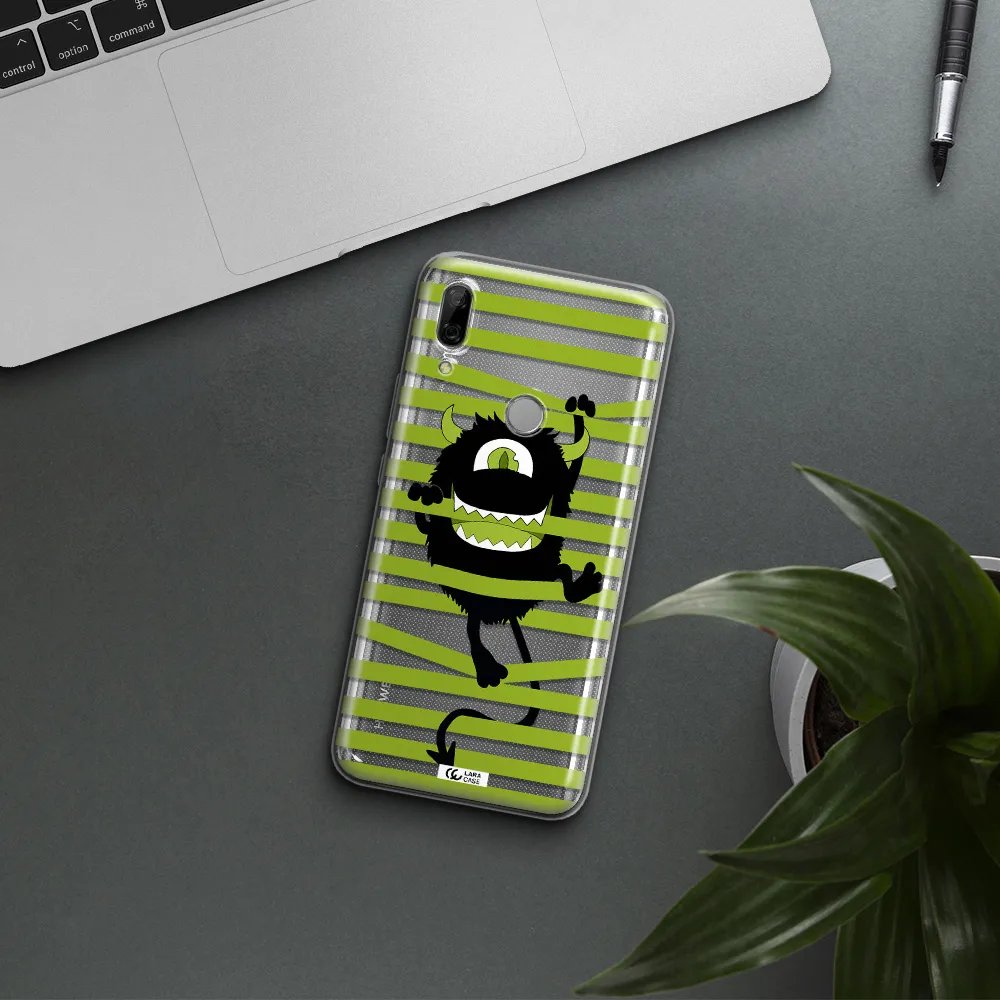 a white background with a circle Huawei P Smart Z Clear TPU Case