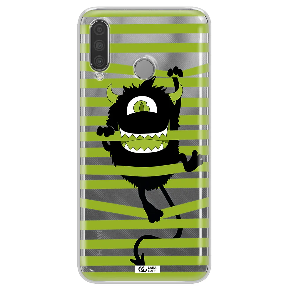 a white background with a circle Huawei P30 Lite Clear TPU Case