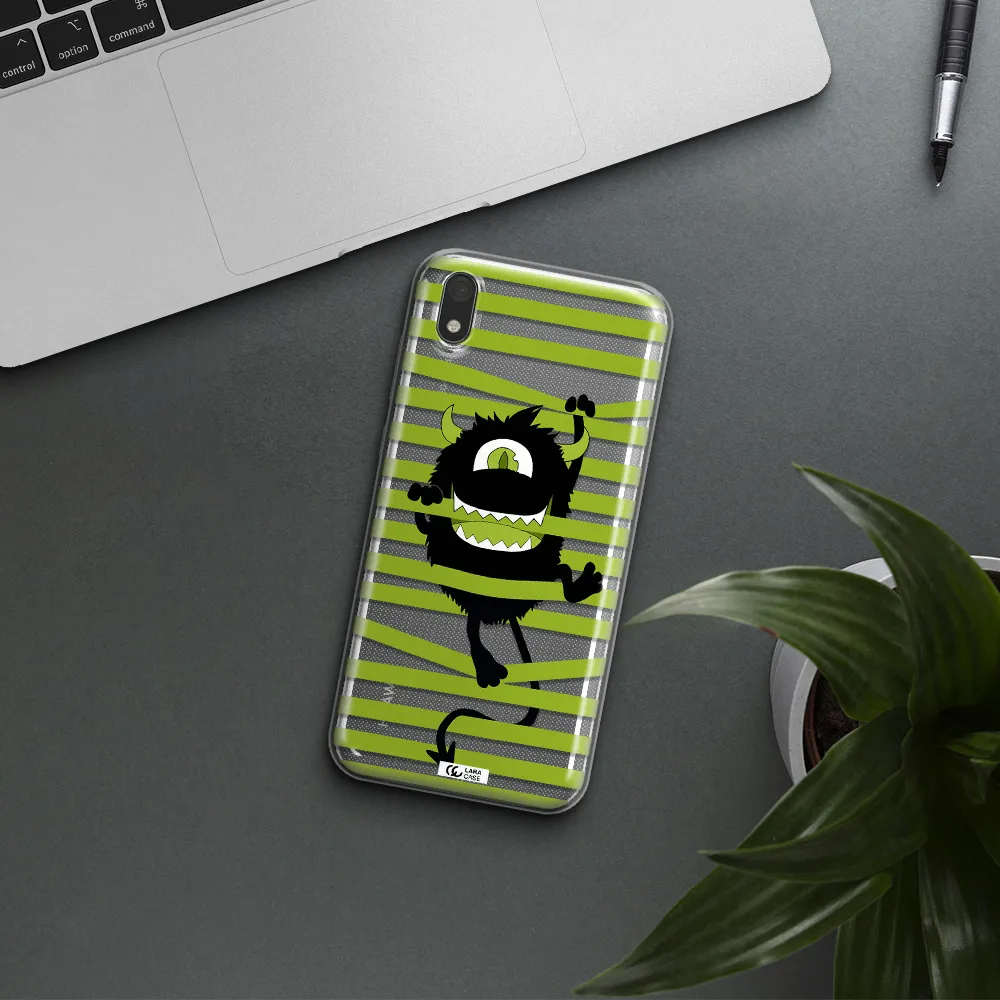 a white background with a circle Huawei Y5 2019 Clear TPU Case