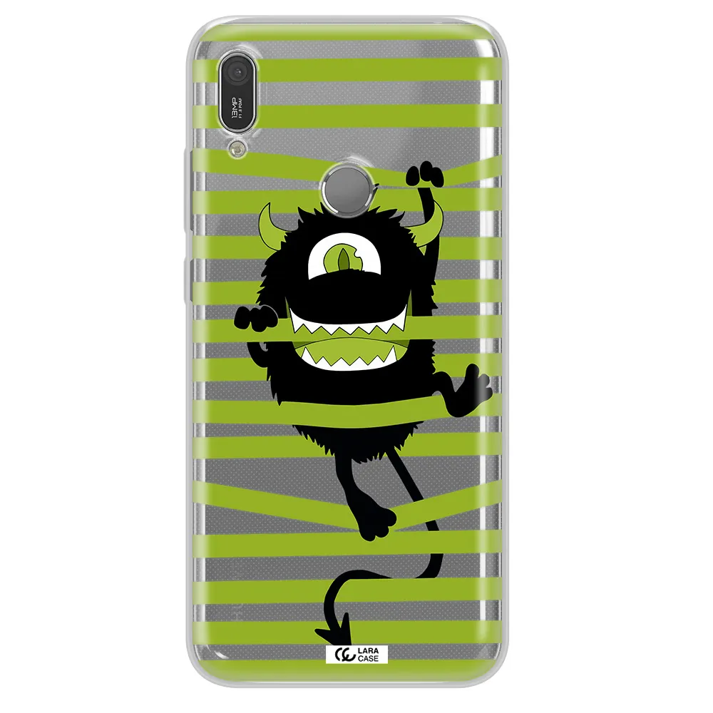 a white background with a circle Huawei Y6 2019 Clear TPU Case