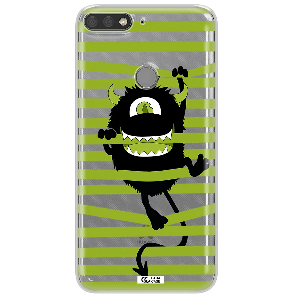 a white background with a circle Huawei Y7 Prime 2018 Clear TPU Case