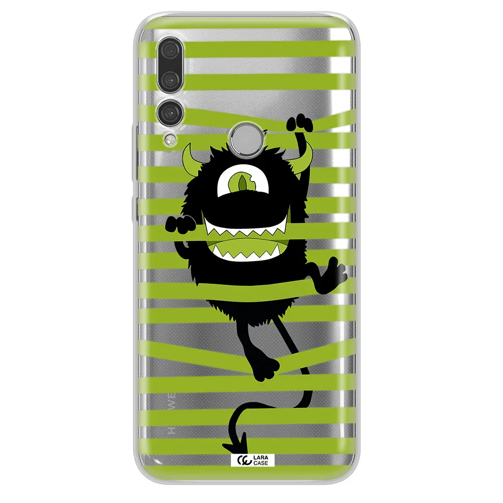 a white background with a circle Huawei Y9 Prime 2019 Clear TPU Case