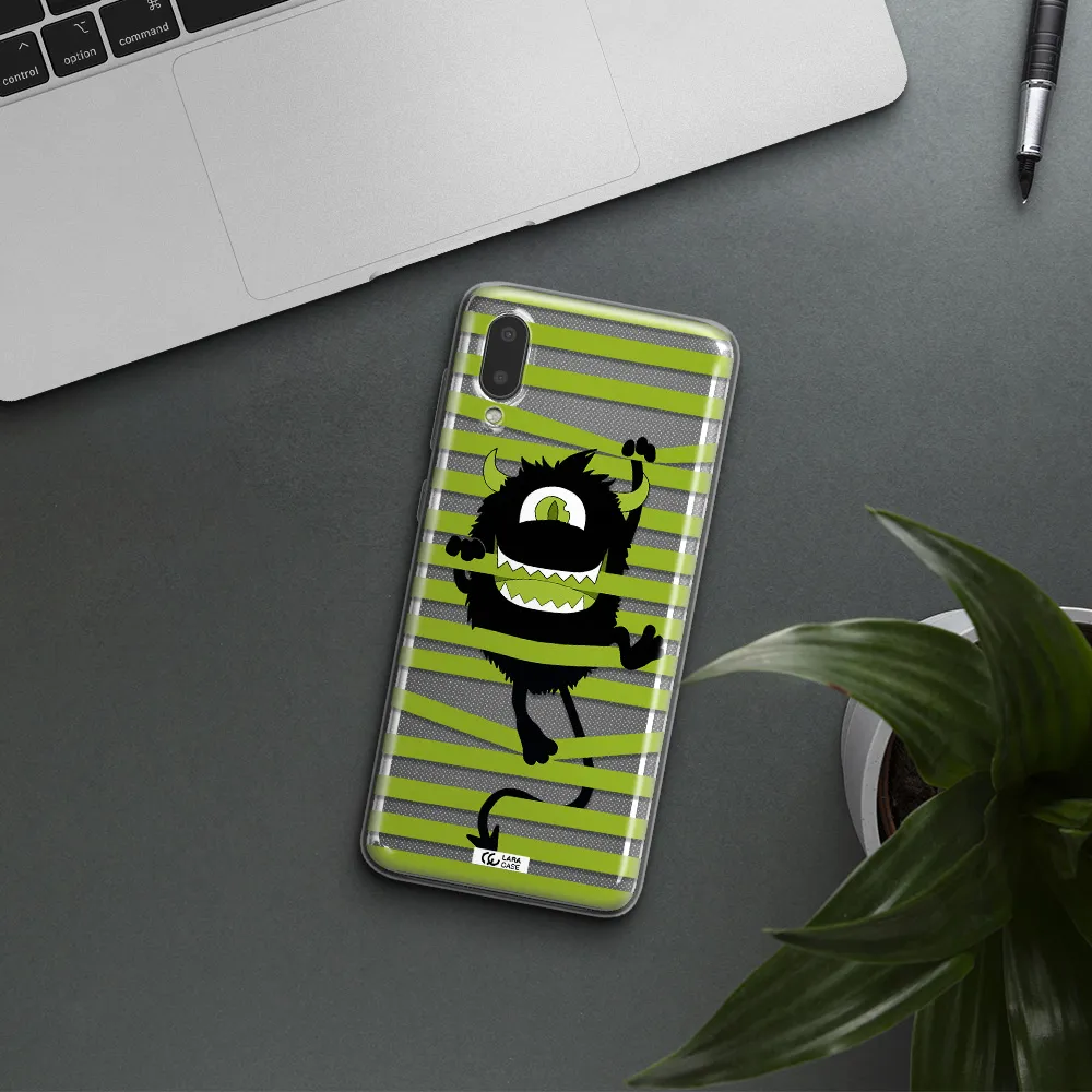 a white background with a circle Samsung A02 Clear TPU Case