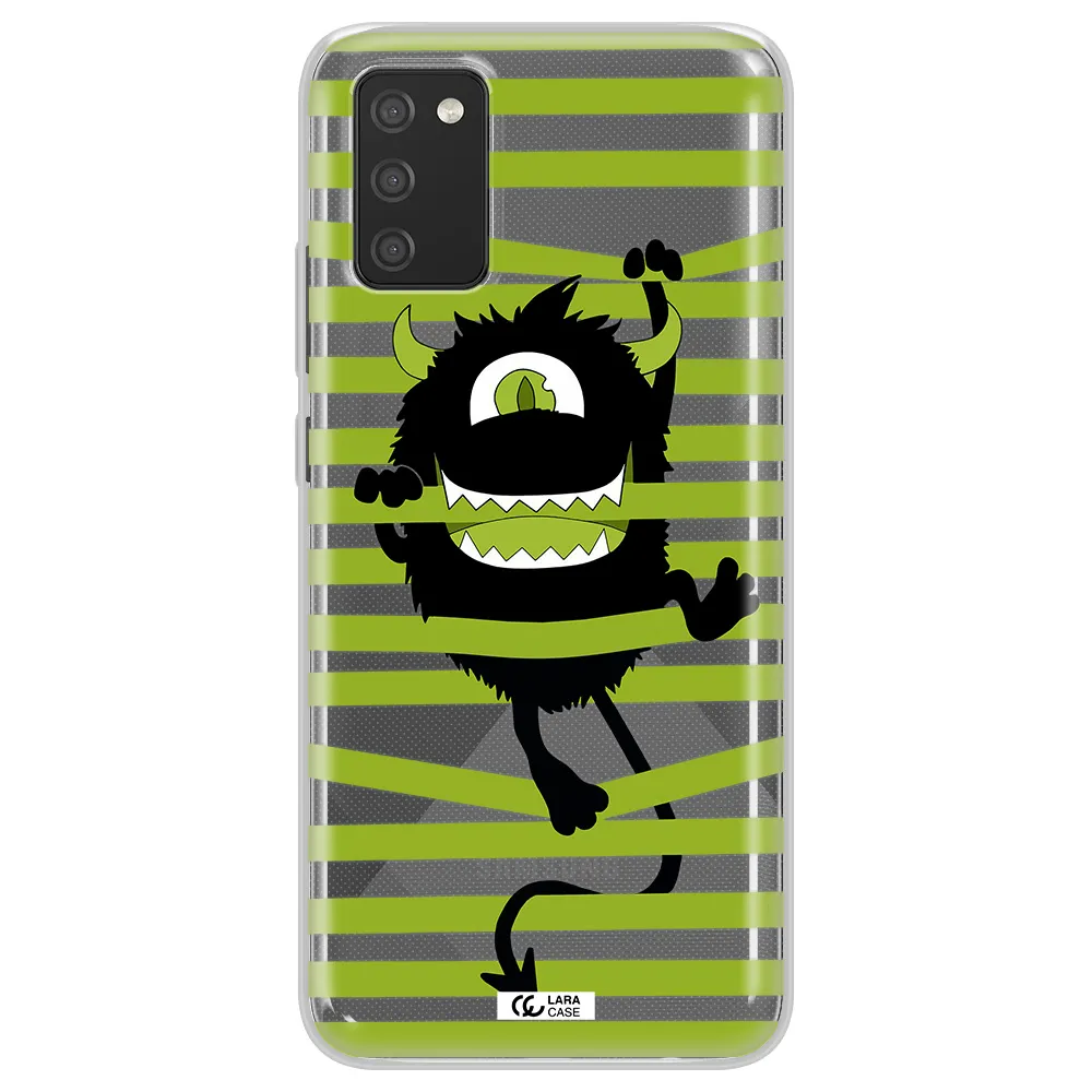 a white background with a circle Samsung A02S Clear TPU Case