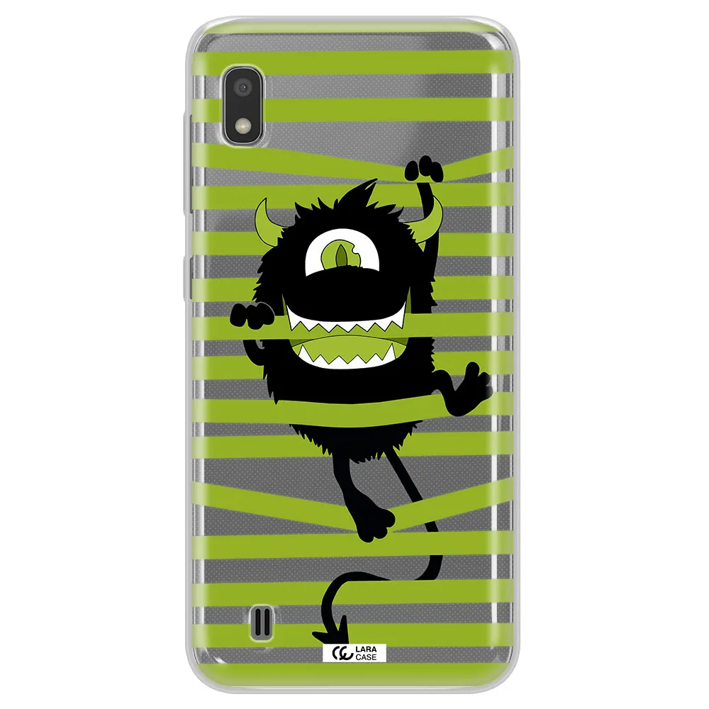 a white background with a circle Samsung A10 Clear TPU Case