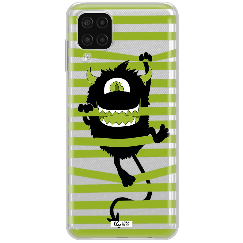 a white background with a circle Samsung A12 4g Clear TPU Case