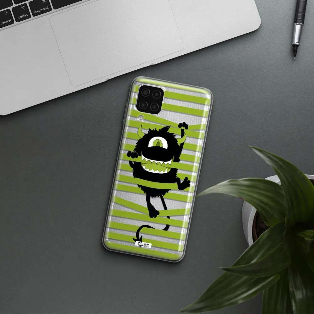 a white background with a circle Samsung A12 4g Clear TPU Case