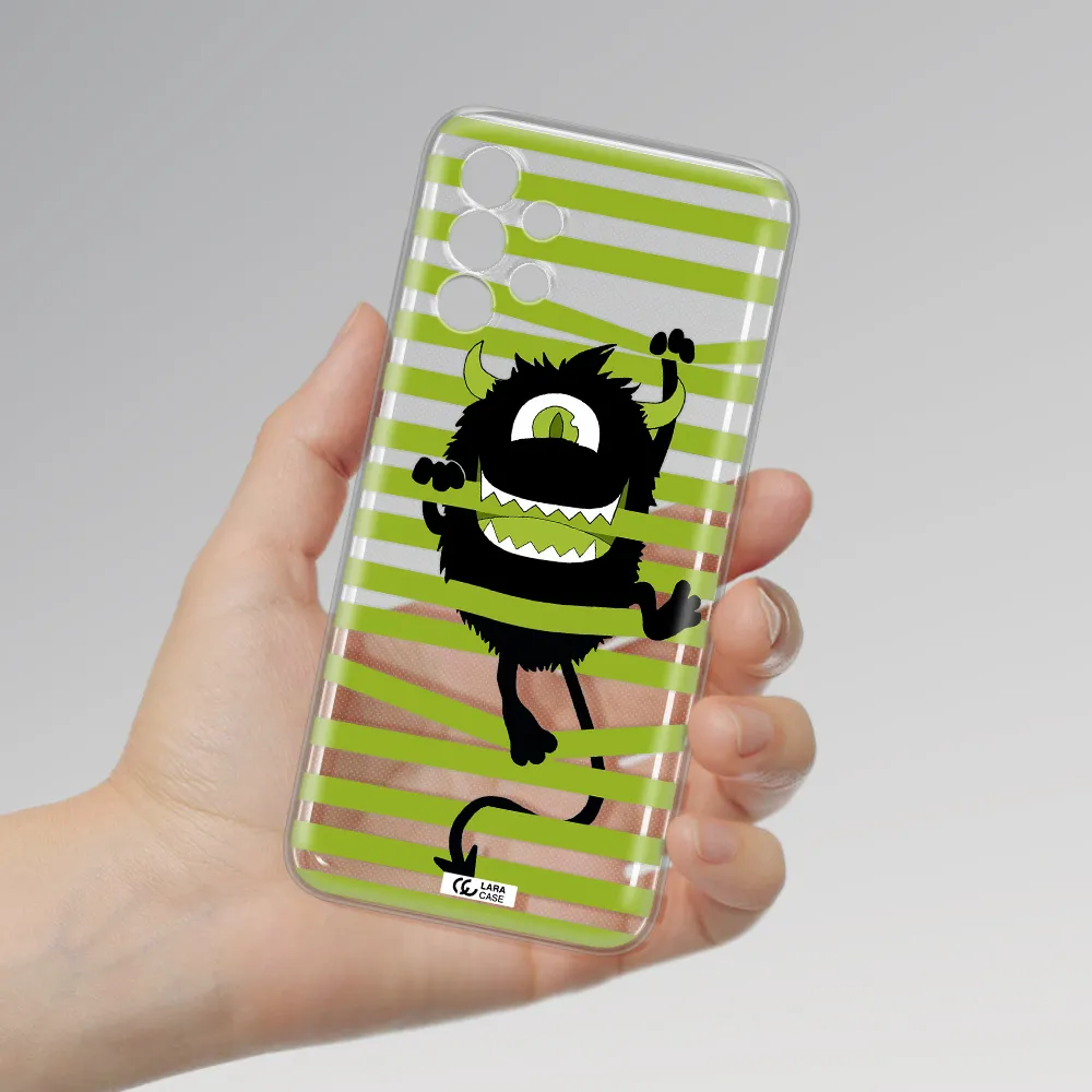 a white background with a circle Samsung A13 Clear TPU Case