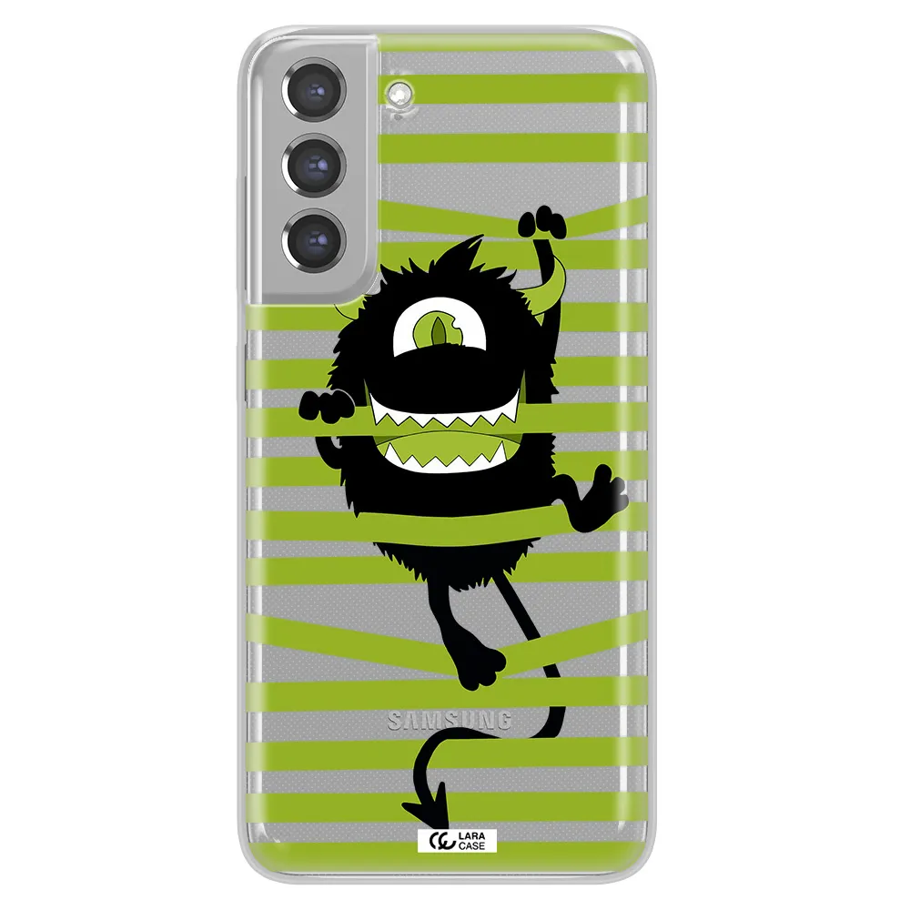 a white background with a circle Samsung A21 Fe Clear TPU Case