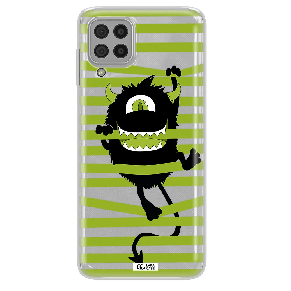 a white background with a circle Samsung A22 4g Clear TPU Case