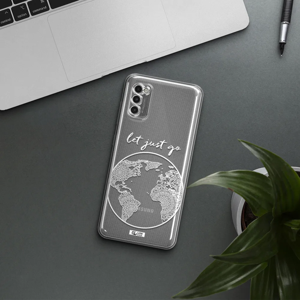 A White Background With A Circle Samsung A41 Clear Tpu Case