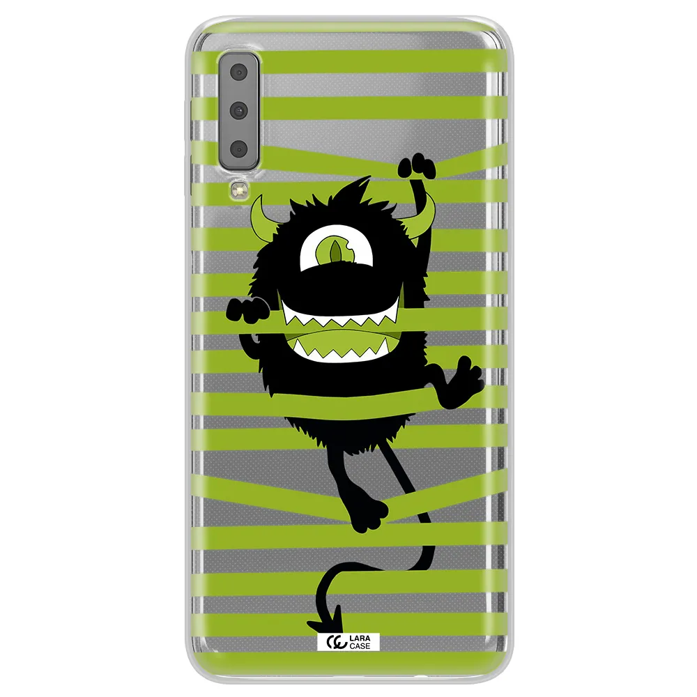 a white background with a circle Samsung A7 2018 Clear TPU Case