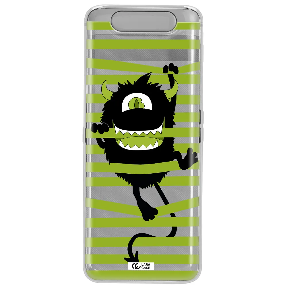 a white background with a circle Samsung A80 Clear TPU Case