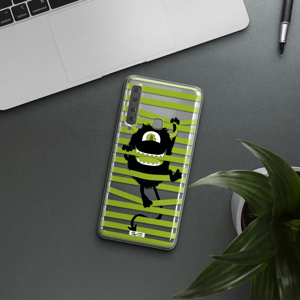 a white background with a circle Samsung A9 2018 Clear TPU Case