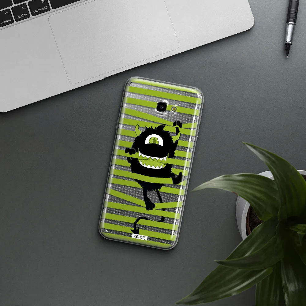 a white background with a circle Samsung J4 Plus Clear TPU Case