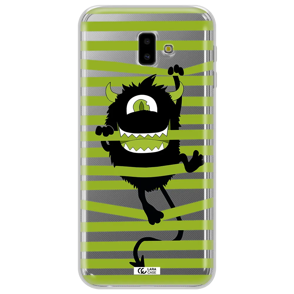 a white background with a circle Samsung J6 Plus Clear TPU Case