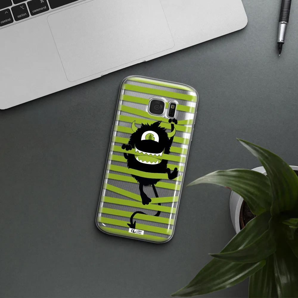 a white background with a circle Samsung S 7 Clear TPU Case