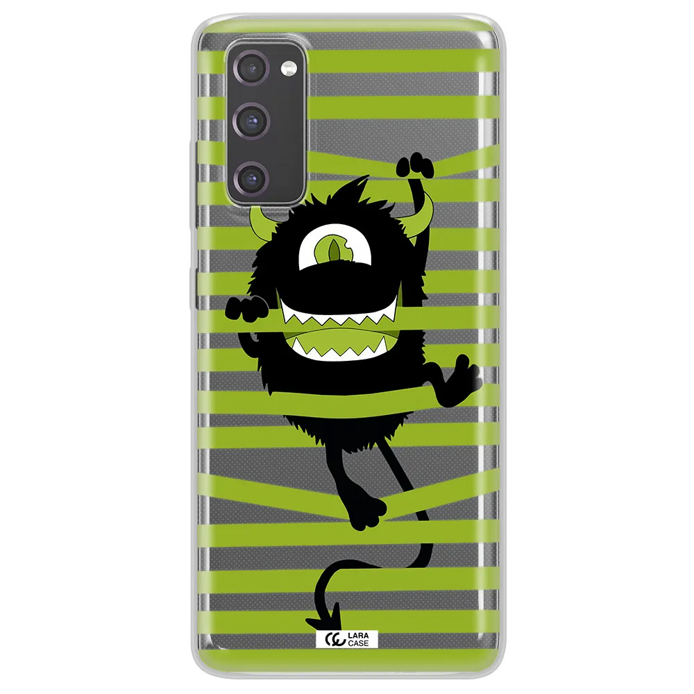 a white background with a circle Samsung S20 Fe Clear TPU Case