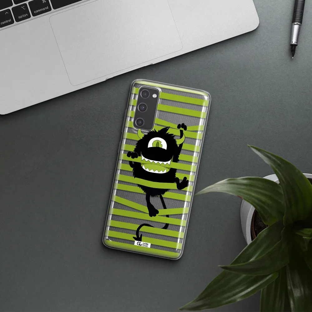 a white background with a circle Samsung S20 Fe Clear TPU Case