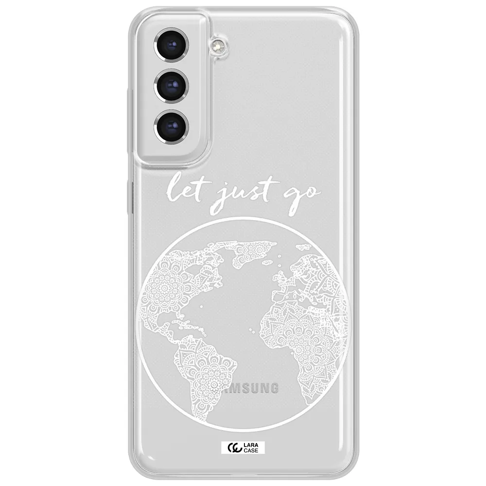A White Background With A Circle Samsung S21 Fe Clear Tpu Case