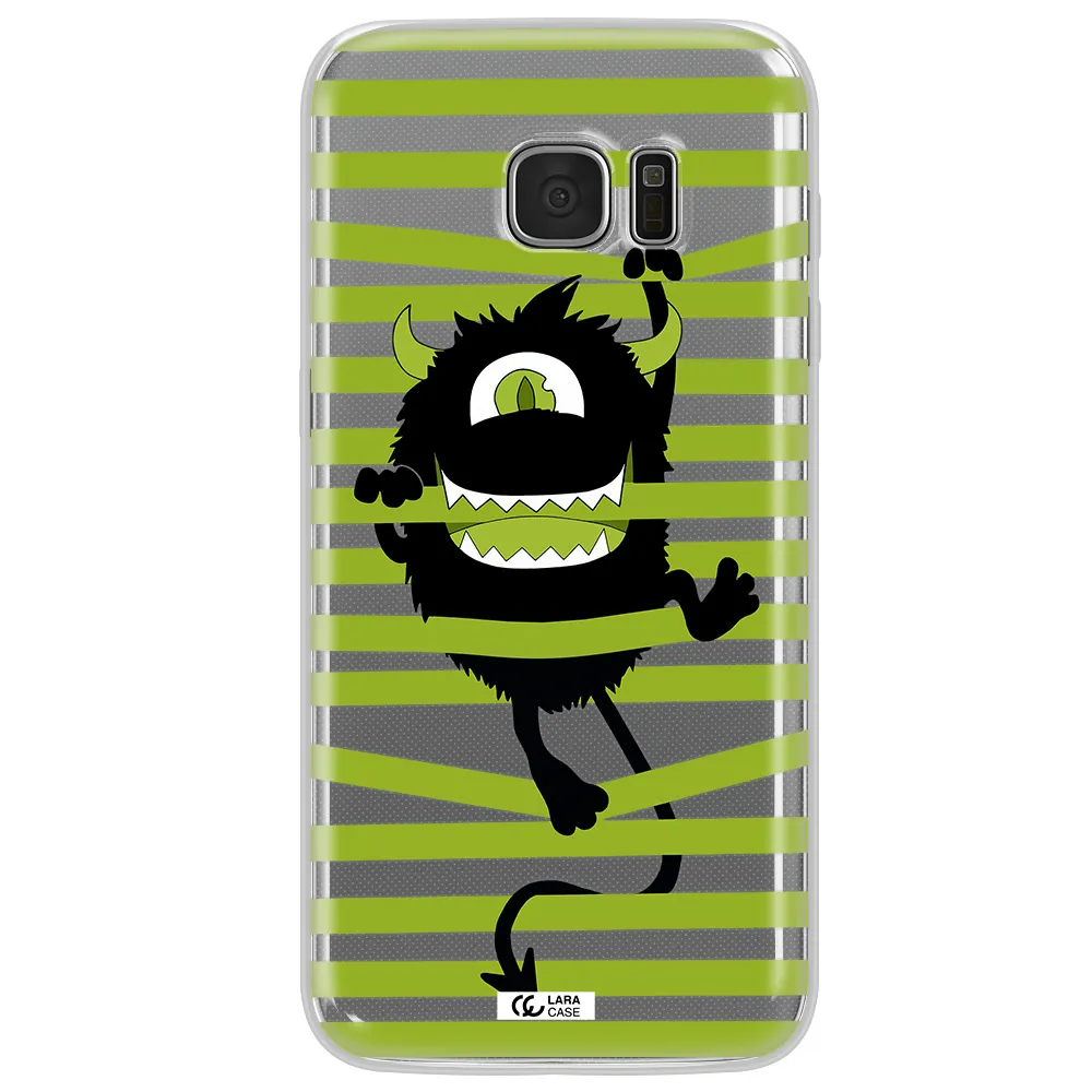 a white background with a circle Samsung S7 Edge Clear TPU Case