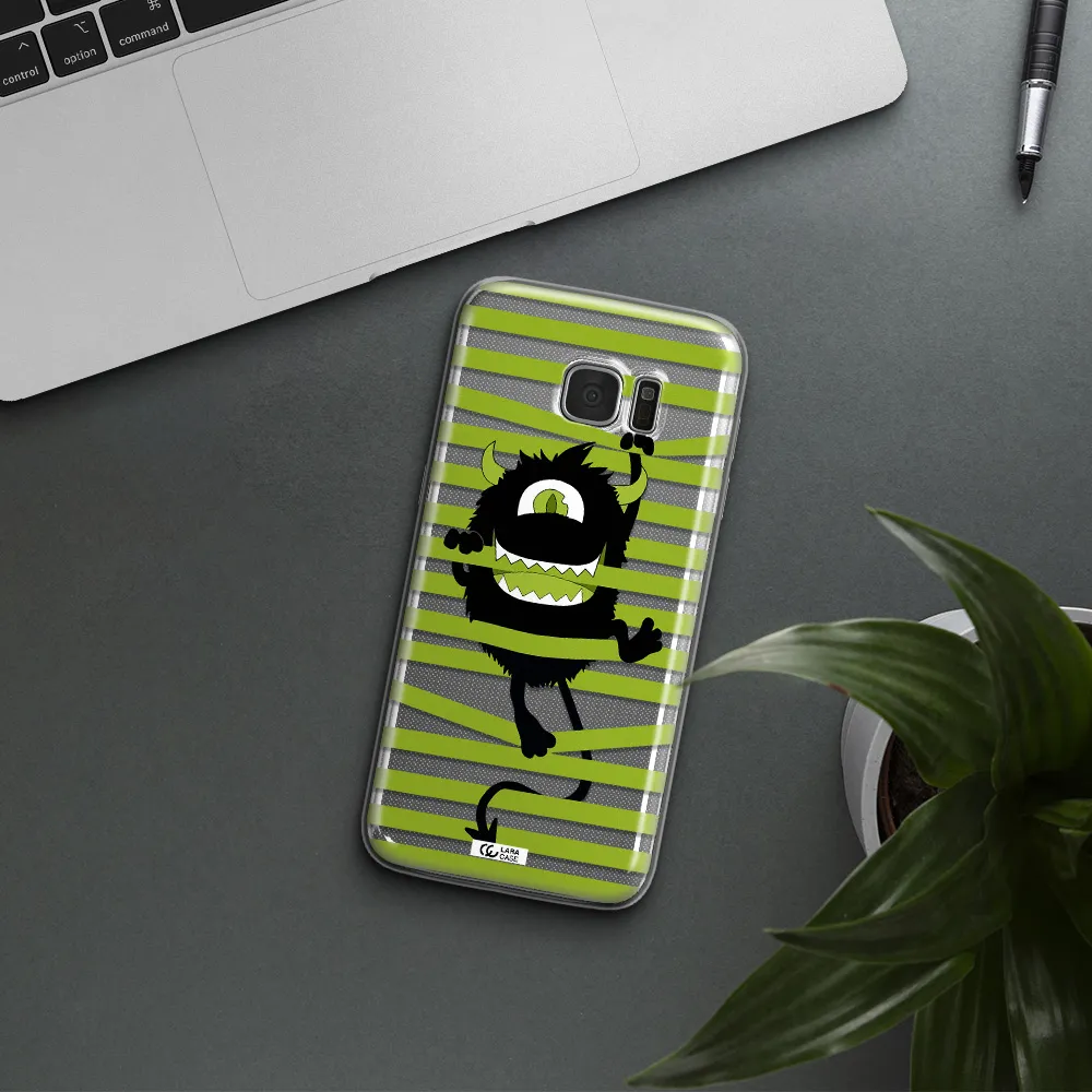 a white background with a circle Samsung S7 Edge Clear TPU Case