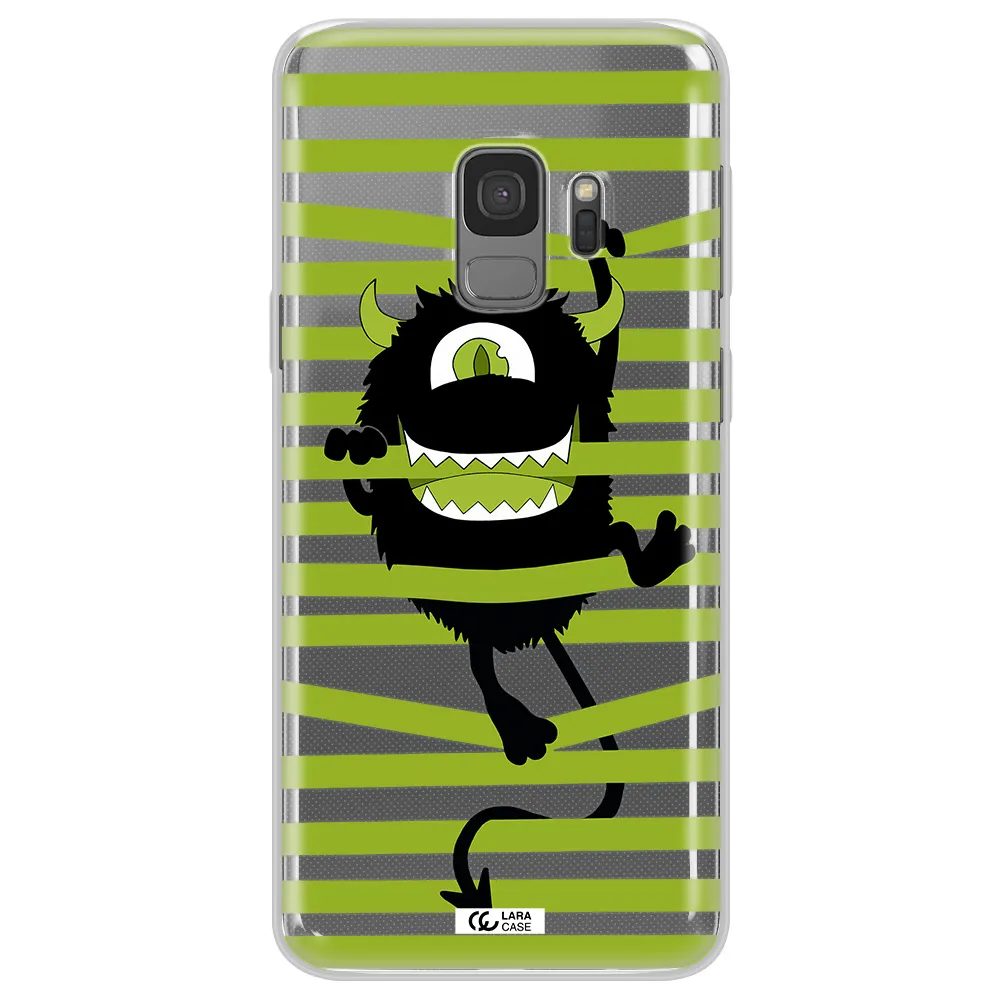 a white background with a circle Samsung S9 Clear TPU Case