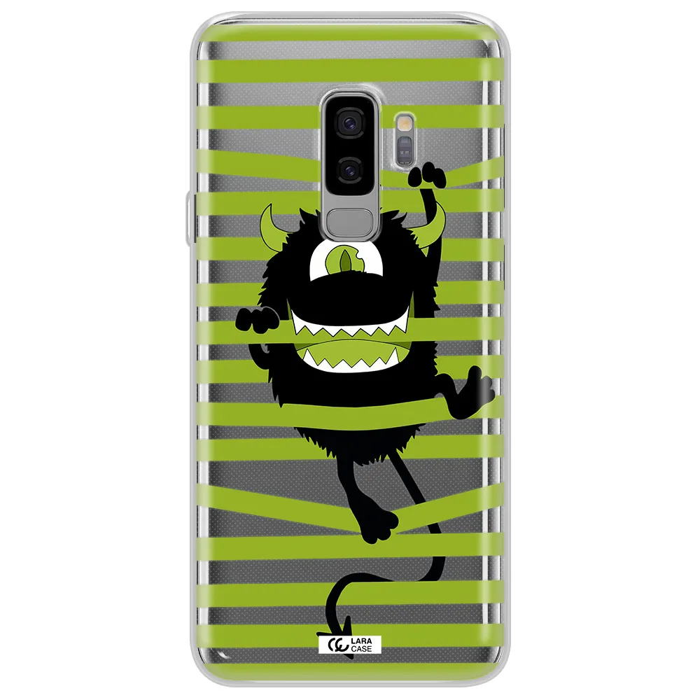 a white background with a circle Samsung S9 Plus Clear TPU Case