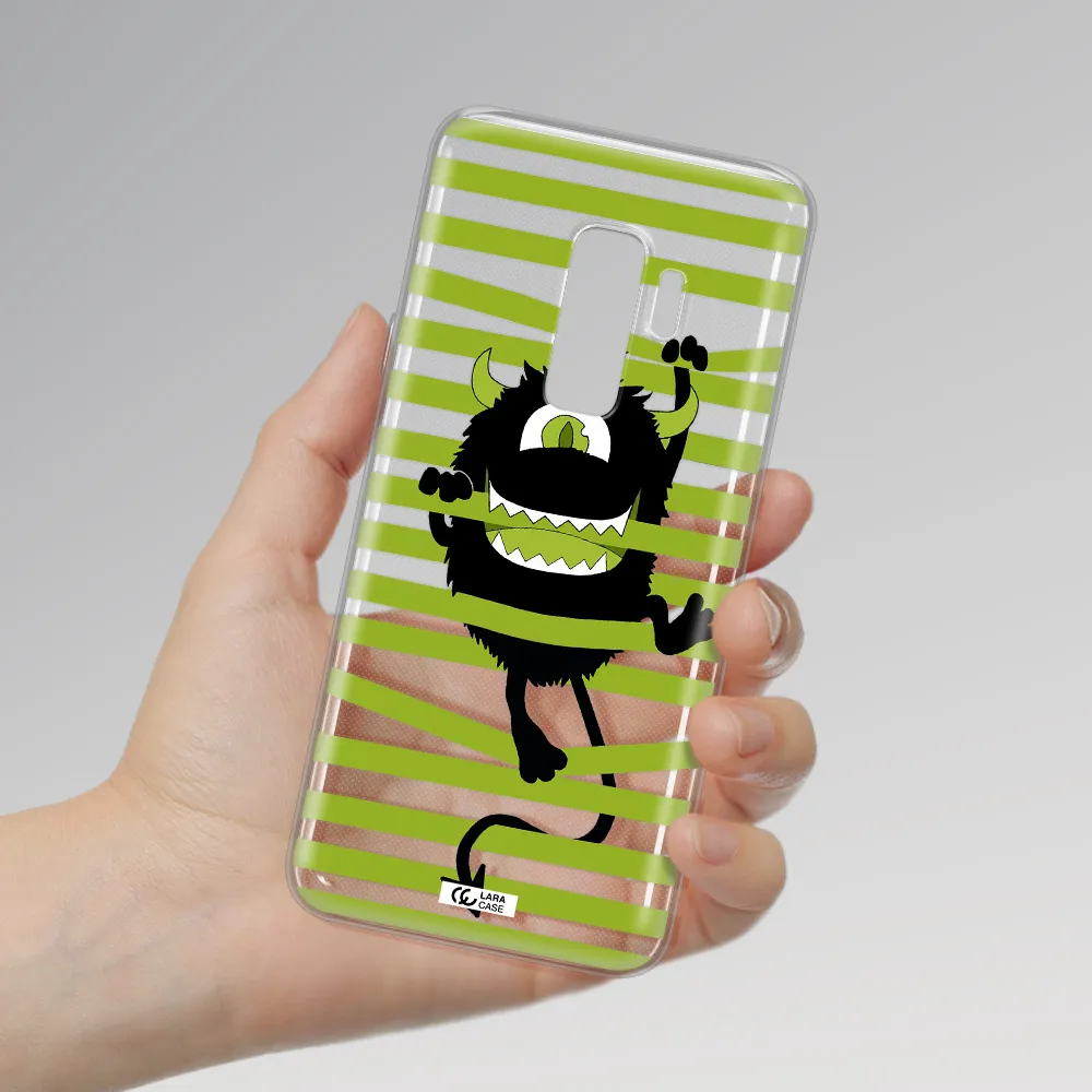 a white background with a circle Samsung S9 Plus Clear TPU Case