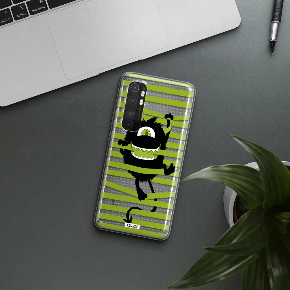 a white background with a circle Xiaomi Mi Note 10 Lite Clear TPU Case