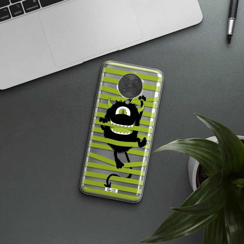 a white background with a circle Xiaomi Poco F2 Pro Clear TPU Case