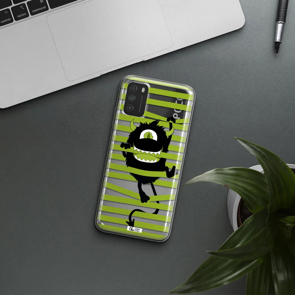 a white background with a circle Xiaomi Poco M3 Clear TPU Case