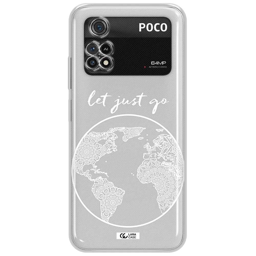 A White Background With A Circle Xiaomi Poco M4 Pro 4G Clear Tpu Case