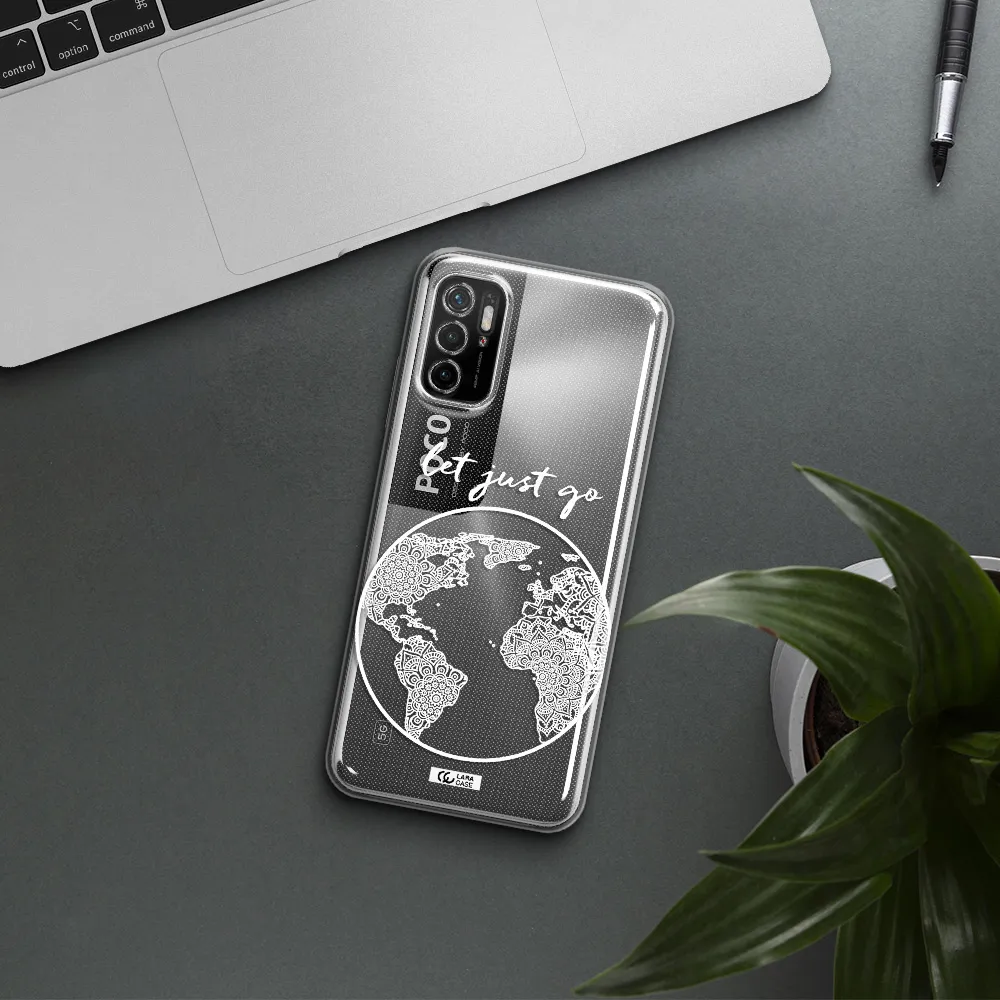 A White Background With A Circle Xiaomi Poco M4 Pro 5G Clear Tpu Case