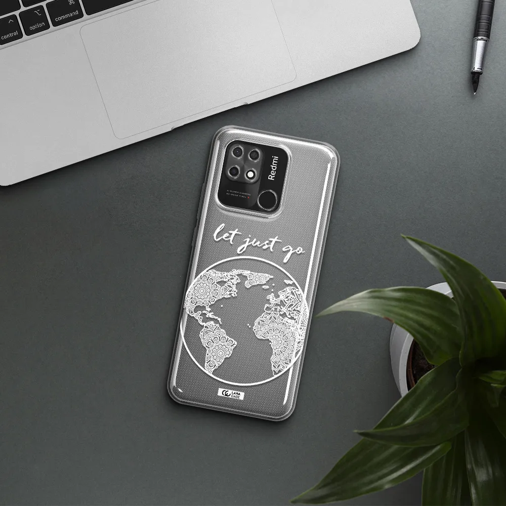 a white background with a circle Xiaomi Redmi 10C Clear TPU Case