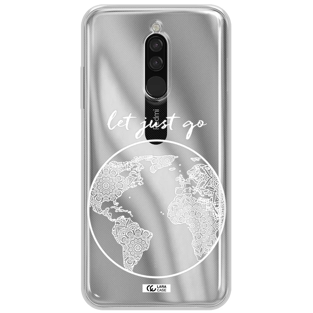 A White Background With A Circle Xiaomi Redmi 8 Clear Tpu Case