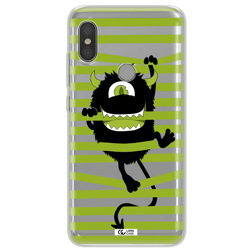 a white background with a circle Xiaomi Redmi Note 6 Pro Clear TPU Case