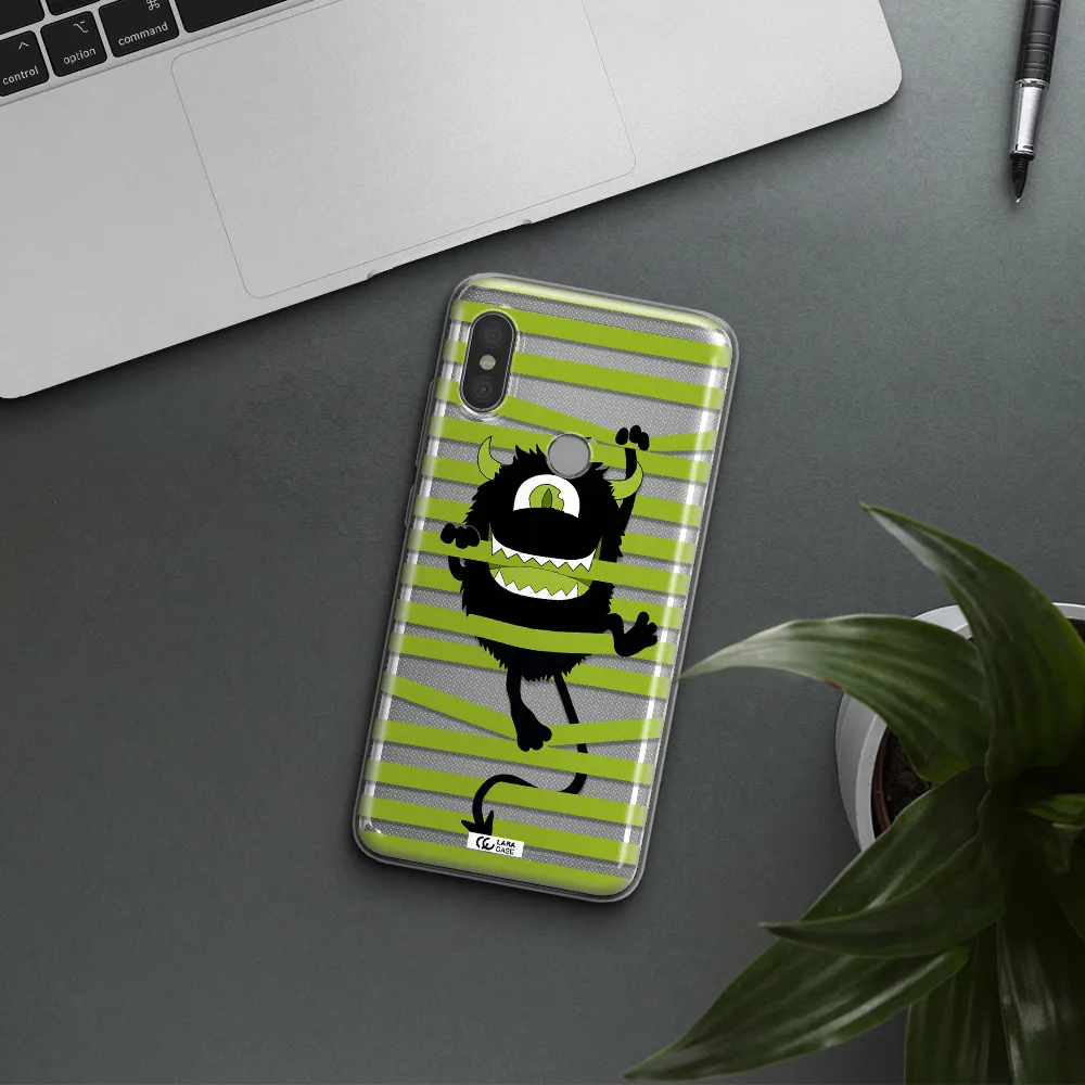 a white background with a circle Xiaomi Redmi Note 6 Pro Clear TPU Case