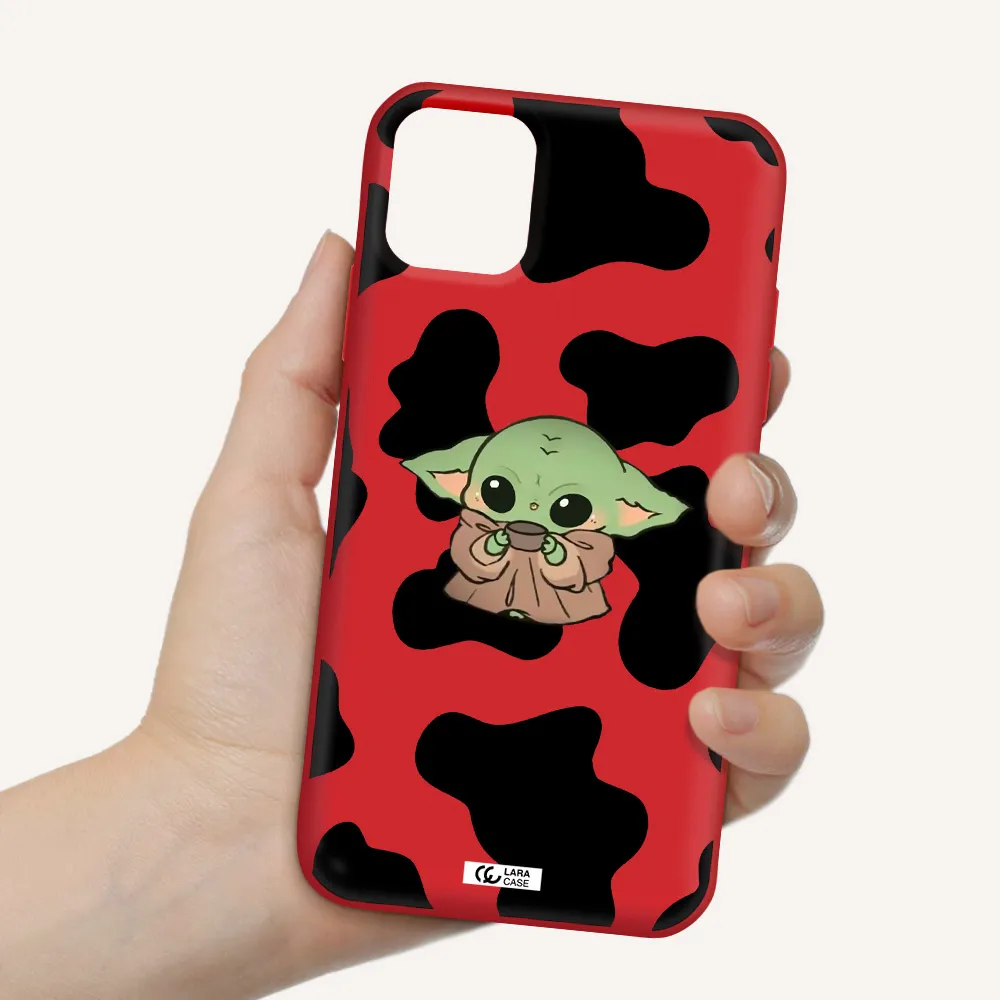 a pattern of different colored shoes Apple iPhone 11 Silicone Imperial Red Case