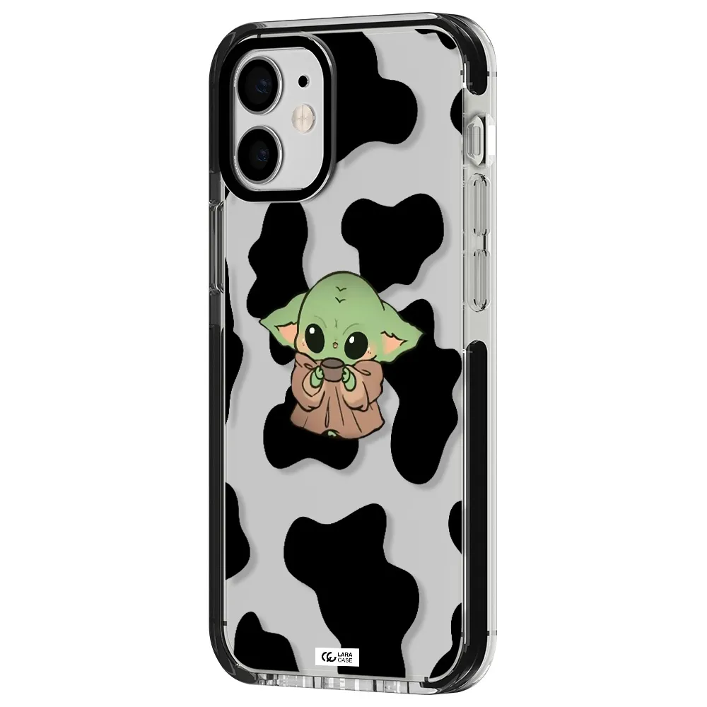 a pattern of different colored shoes Apple iPhone 12 mini impact black border Case