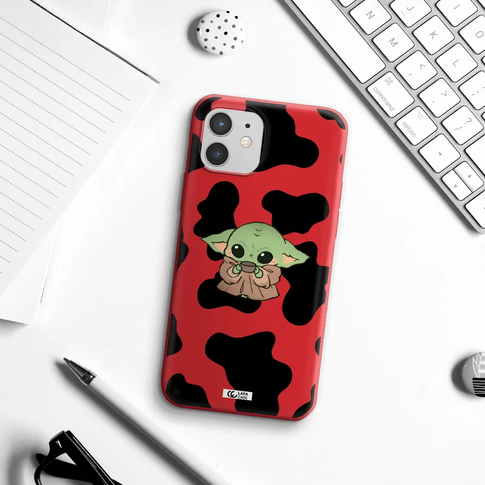 a pattern of different colored shoes Apple iPhone 12 Silicone Imperial Red Case