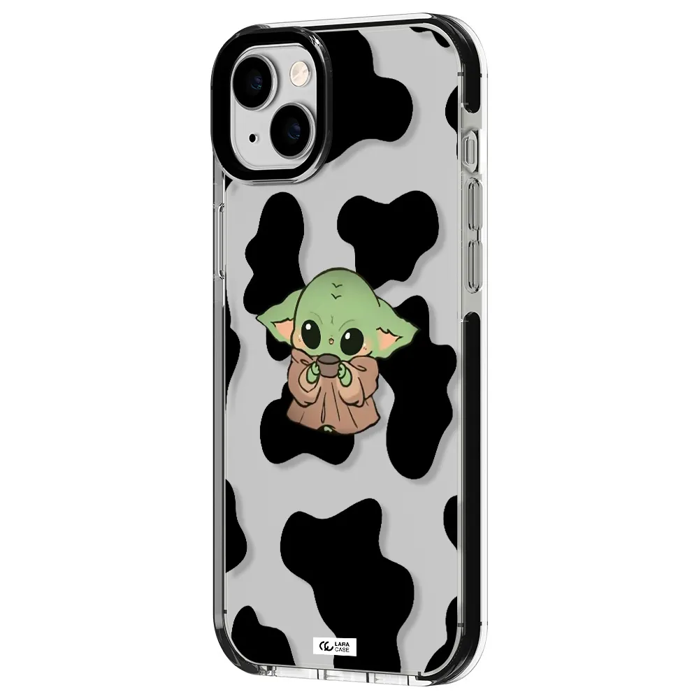 a pattern of different colored shoes Apple iPhone 14 plus impact black border Case