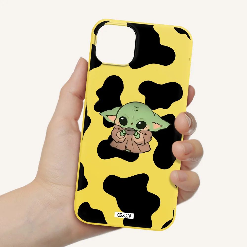 a pattern of different colored shoes Apple iPhone 14 plus Silicone canary yellow Case