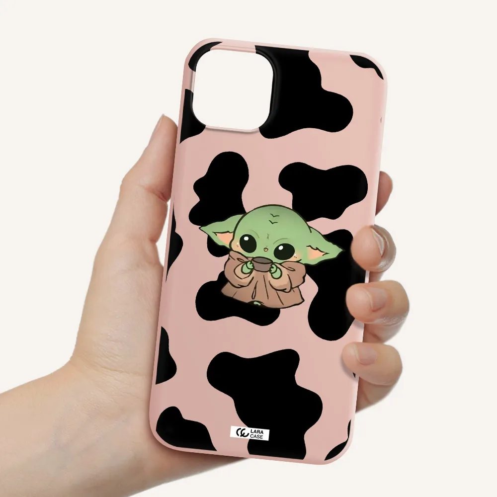 a pattern of different colored shoes Apple iPhone 14 plus Silicone pastel pink Case