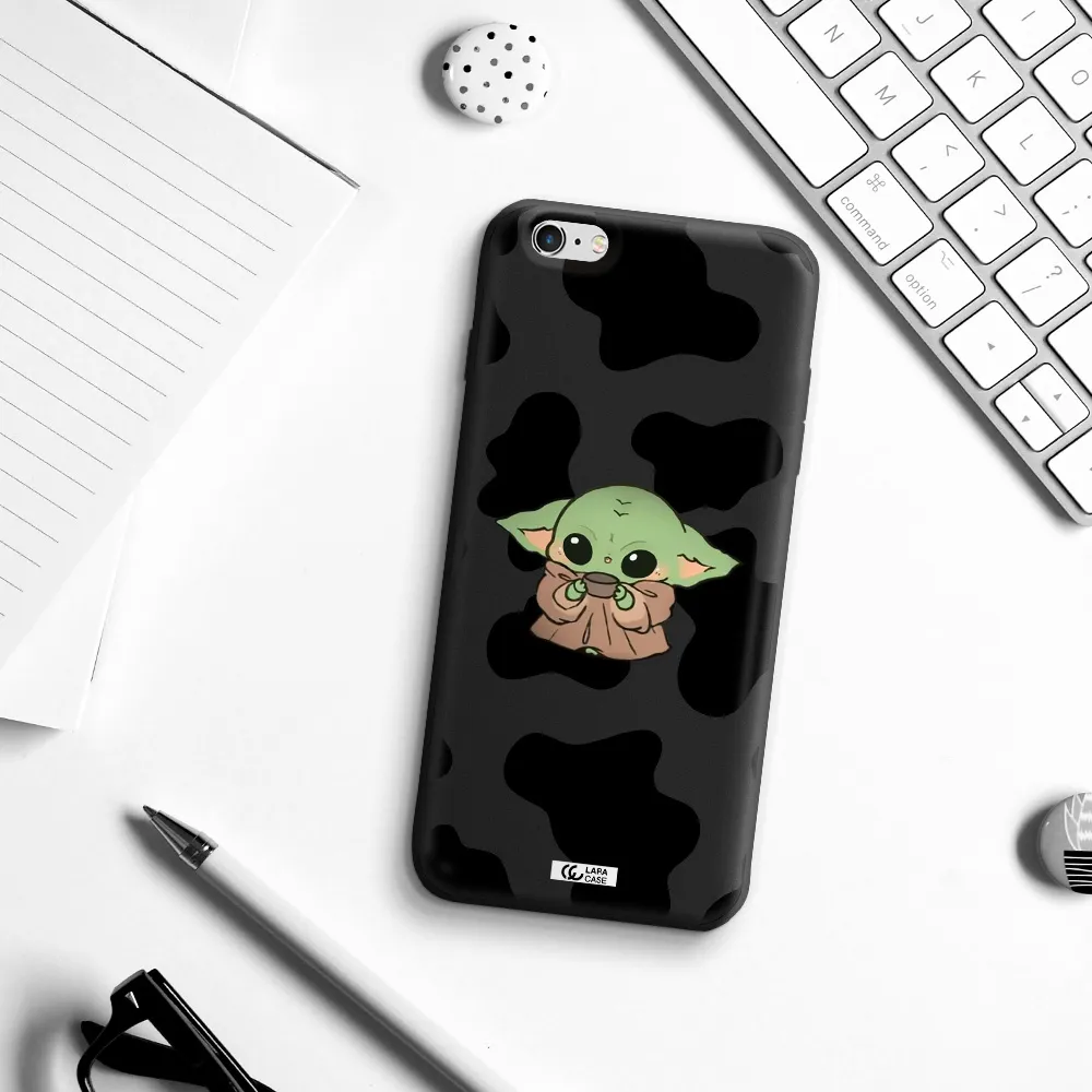 a pattern of different colored shoes Apple iPhone 6 plus Silicone black Case