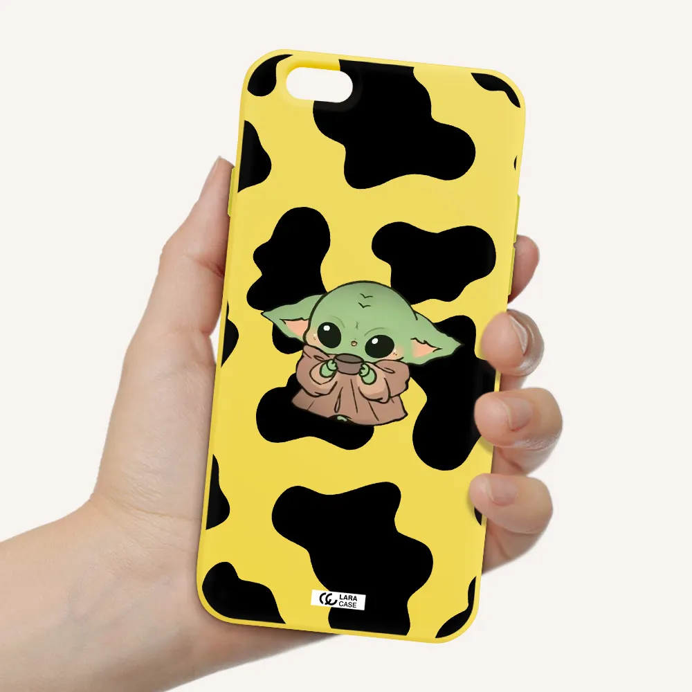 a pattern of different colored shoes Apple iPhone 6 Silicone canary yellow Case