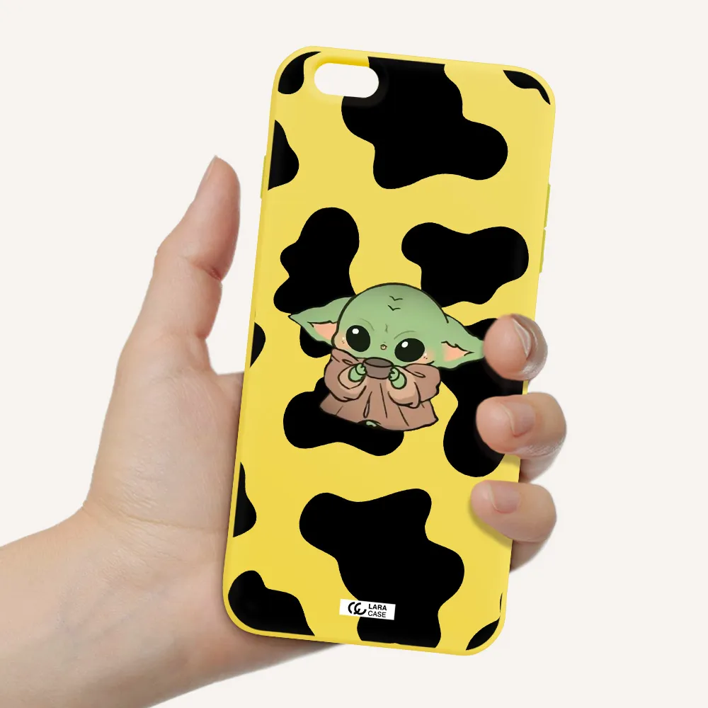 a pattern of different colored shoes Apple iPhone 6S Silicone canary yellow Case