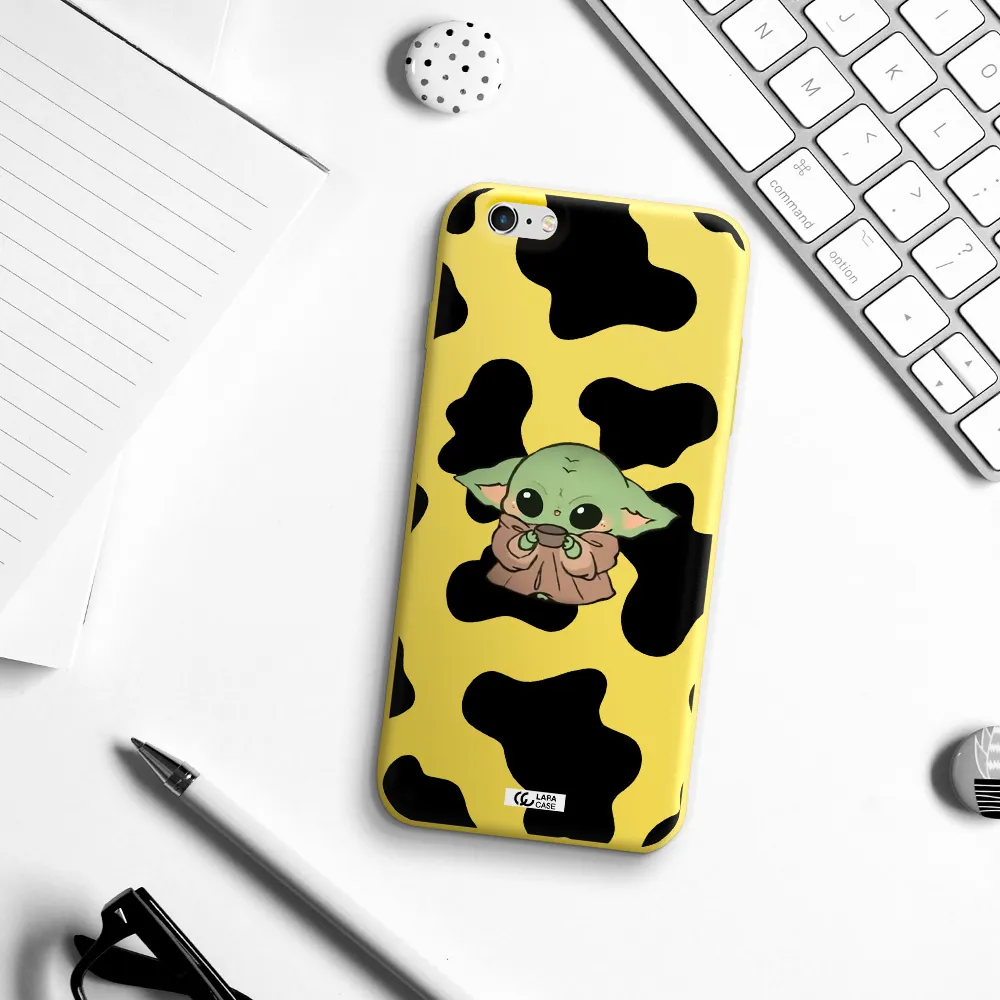 a pattern of different colored shoes Apple iPhone 6S Silicone canary yellow Case