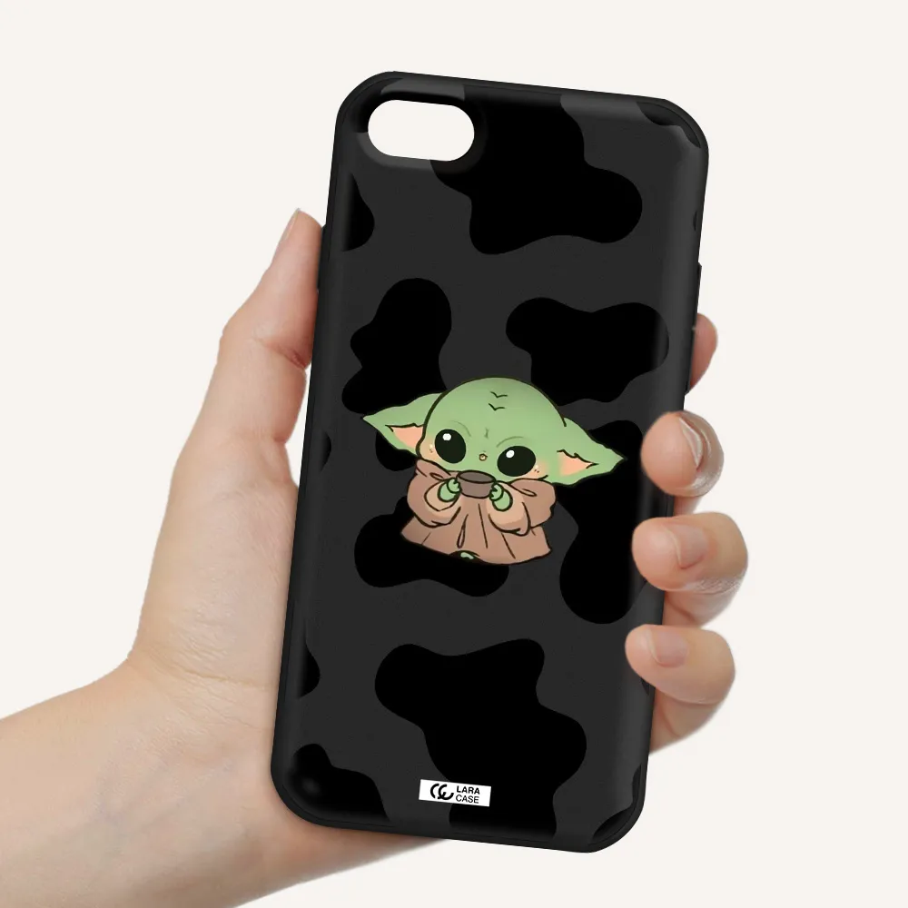 a pattern of different colored shoes Apple iPhone 8 Silicone black Case