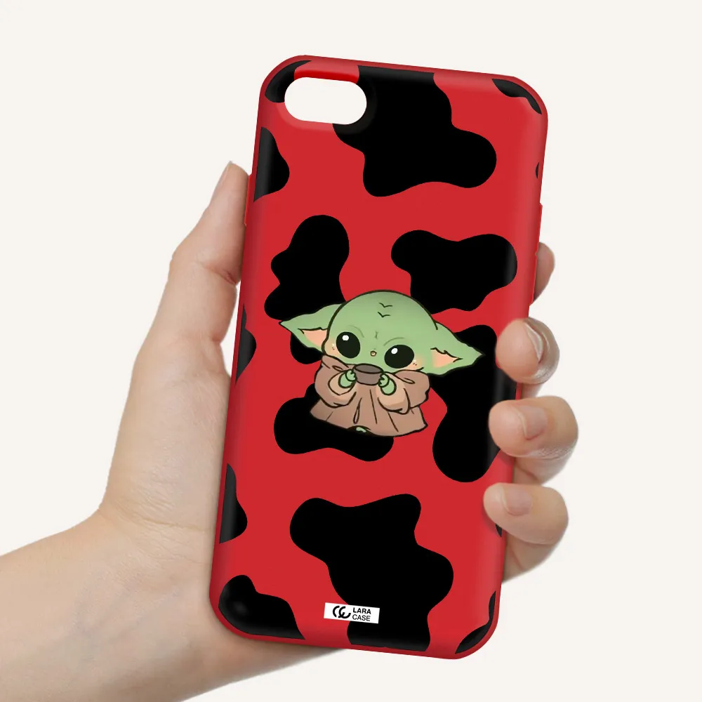 a pattern of different colored shoes Apple iPhone 8 Silicone Imperial Red Case